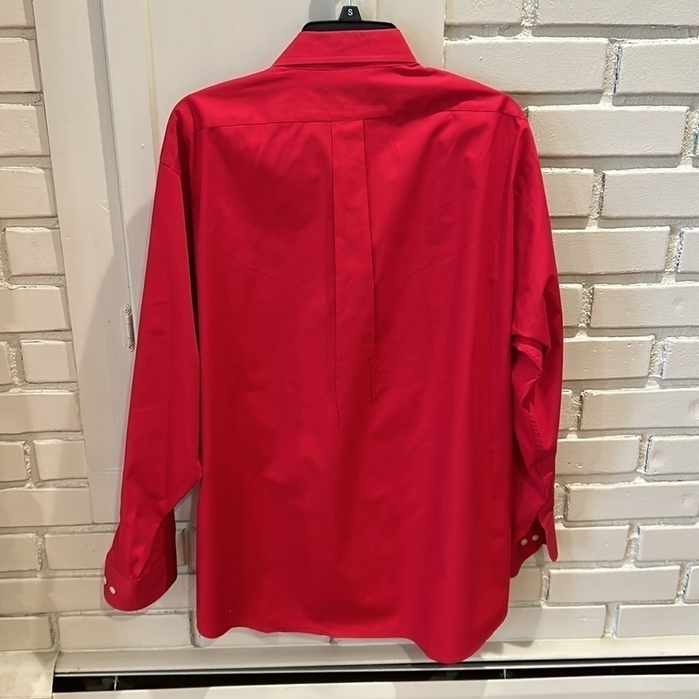 Chaps wrinkle free red button-down shirt - Picture 3 of 5
